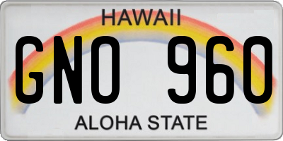 HI license plate GNO960