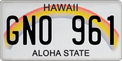 HI license plate GNO961