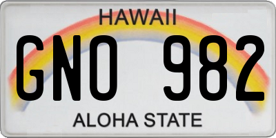 HI license plate GNO982
