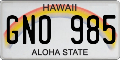 HI license plate GNO985
