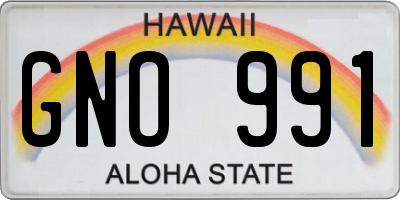 HI license plate GNO991