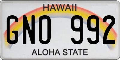 HI license plate GNO992