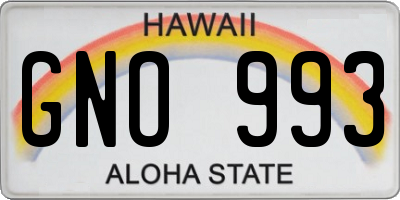 HI license plate GNO993