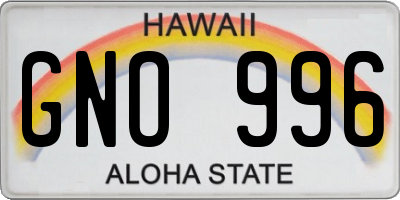 HI license plate GNO996