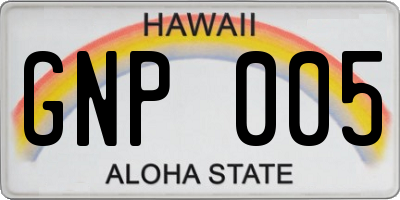HI license plate GNP005