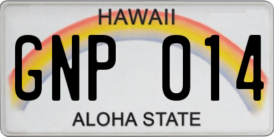 HI license plate GNP014