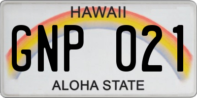 HI license plate GNP021