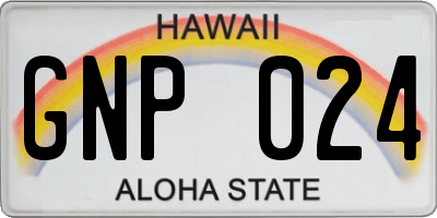 HI license plate GNP024