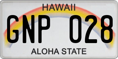 HI license plate GNP028