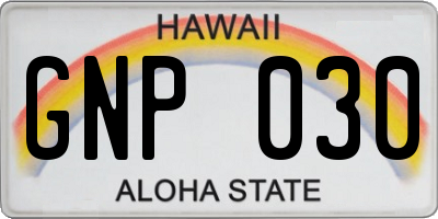 HI license plate GNP030