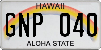 HI license plate GNP040