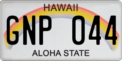 HI license plate GNP044