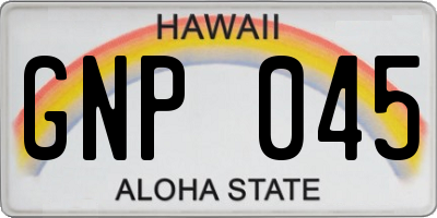 HI license plate GNP045