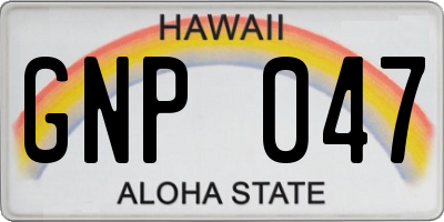 HI license plate GNP047