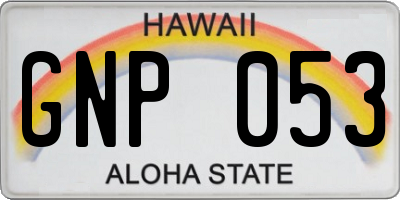 HI license plate GNP053