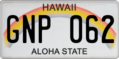HI license plate GNP062