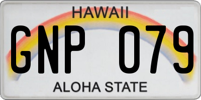HI license plate GNP079