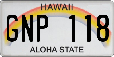 HI license plate GNP118