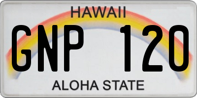 HI license plate GNP120