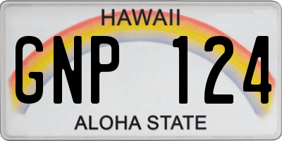 HI license plate GNP124