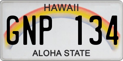 HI license plate GNP134