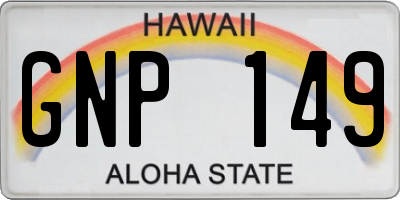 HI license plate GNP149
