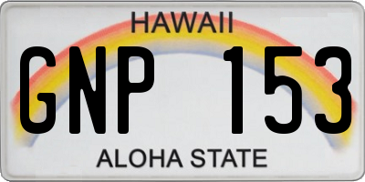HI license plate GNP153