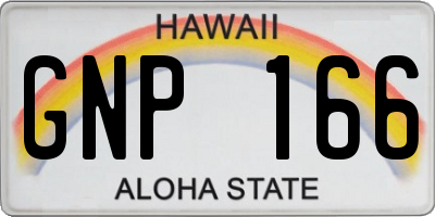 HI license plate GNP166