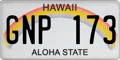 HI license plate GNP173