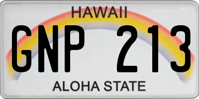 HI license plate GNP213
