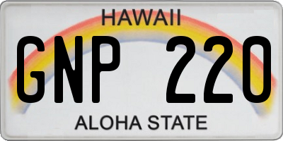 HI license plate GNP220