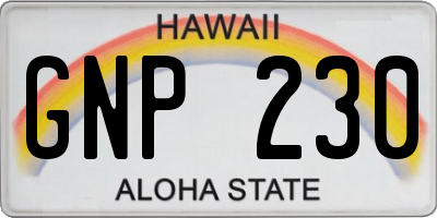 HI license plate GNP230