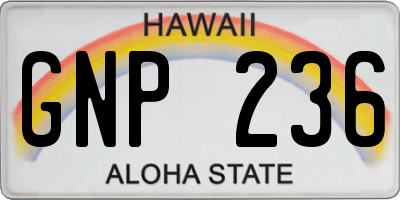 HI license plate GNP236