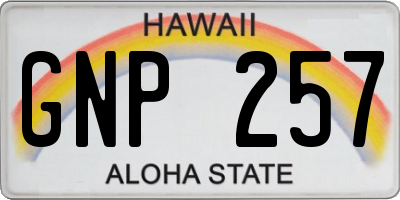 HI license plate GNP257