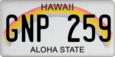 HI license plate GNP259