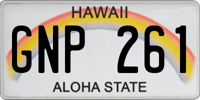 HI license plate GNP261