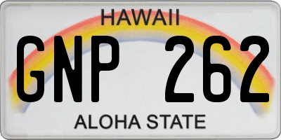 HI license plate GNP262