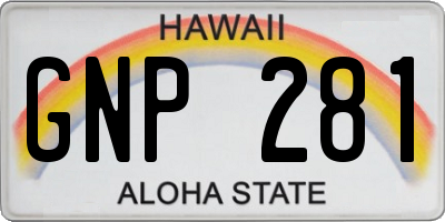 HI license plate GNP281