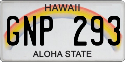 HI license plate GNP293