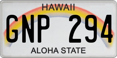 HI license plate GNP294