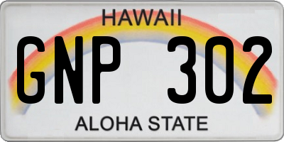 HI license plate GNP302