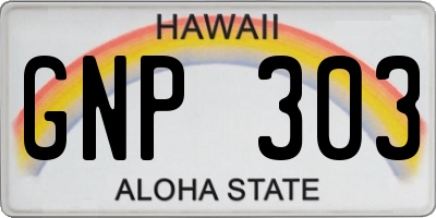 HI license plate GNP303