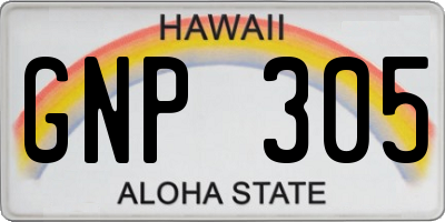 HI license plate GNP305