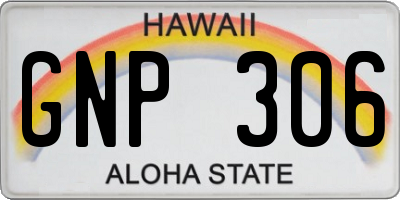 HI license plate GNP306