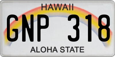 HI license plate GNP318
