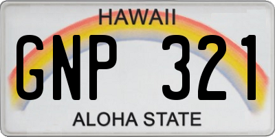 HI license plate GNP321