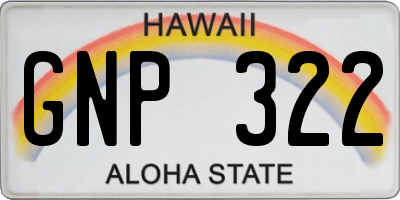 HI license plate GNP322