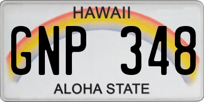 HI license plate GNP348