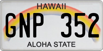 HI license plate GNP352