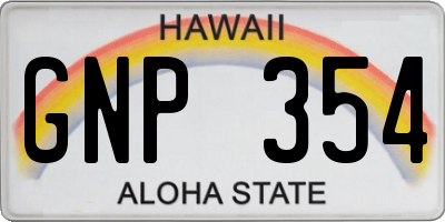 HI license plate GNP354